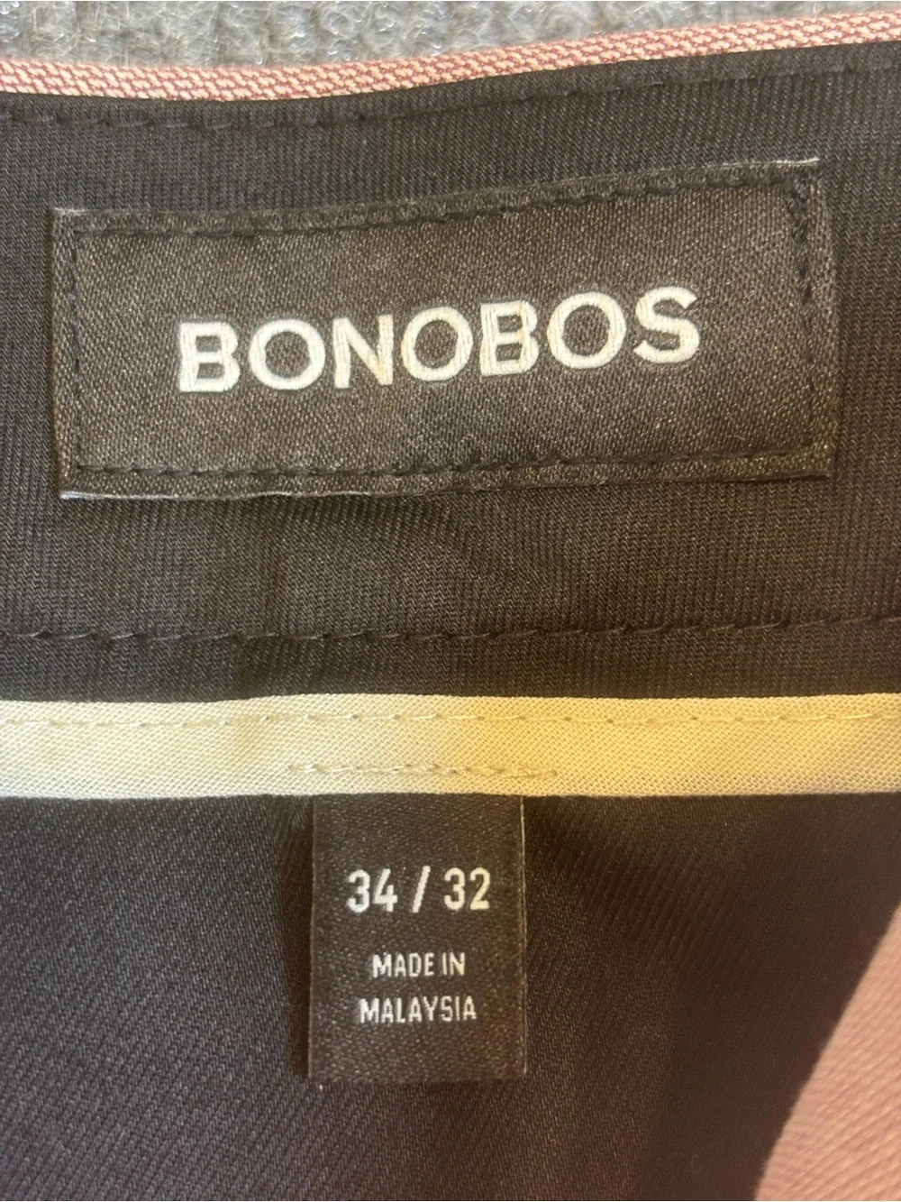 Bonobos Friday Pants Men 34x28 Slim Fit Light Pink Chinos Cotton Stretch EUC